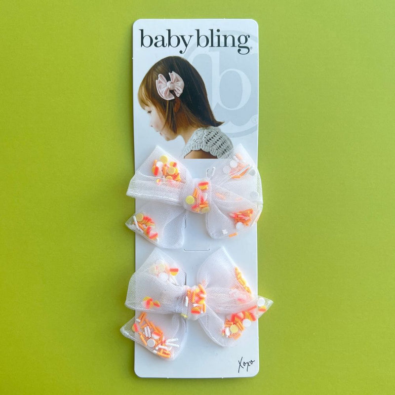 2PK SHAKER BABY BLOOM CLIPS: candy corn