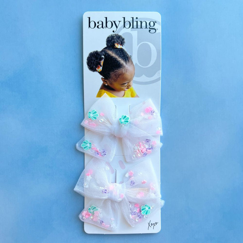 2PK SHAKER BABY BLOOM CLIPS: pastel mermaid