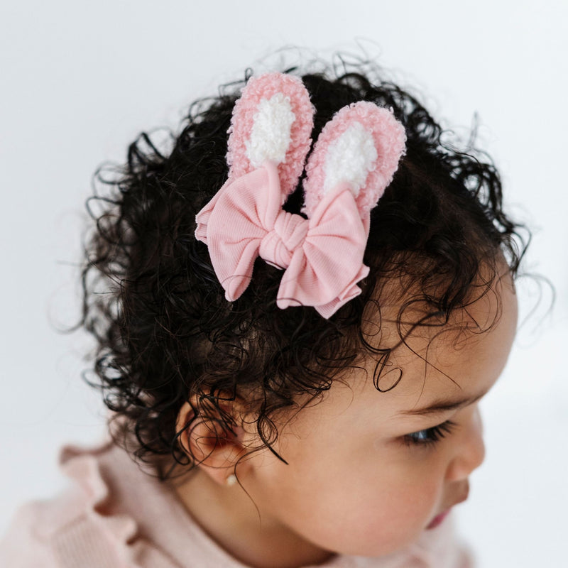 2PK NOVELTY CLIPS: bunnies pink