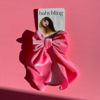 POINTED BIG BELLE CLIP: velvet neon pink-a-boo