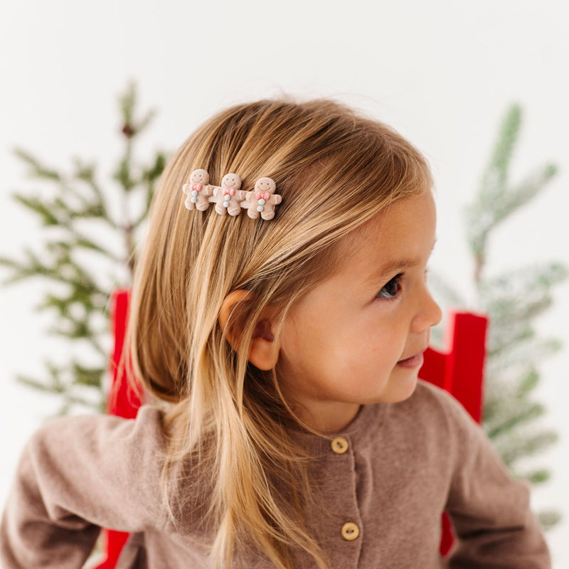 2PK NOVELTY CLIPS: gingerbread blue bottons