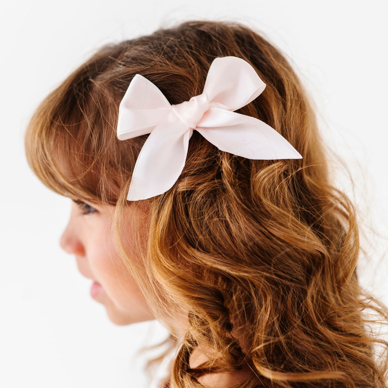 2PK SATIN BABY BLOOM CLIPS: rose petal