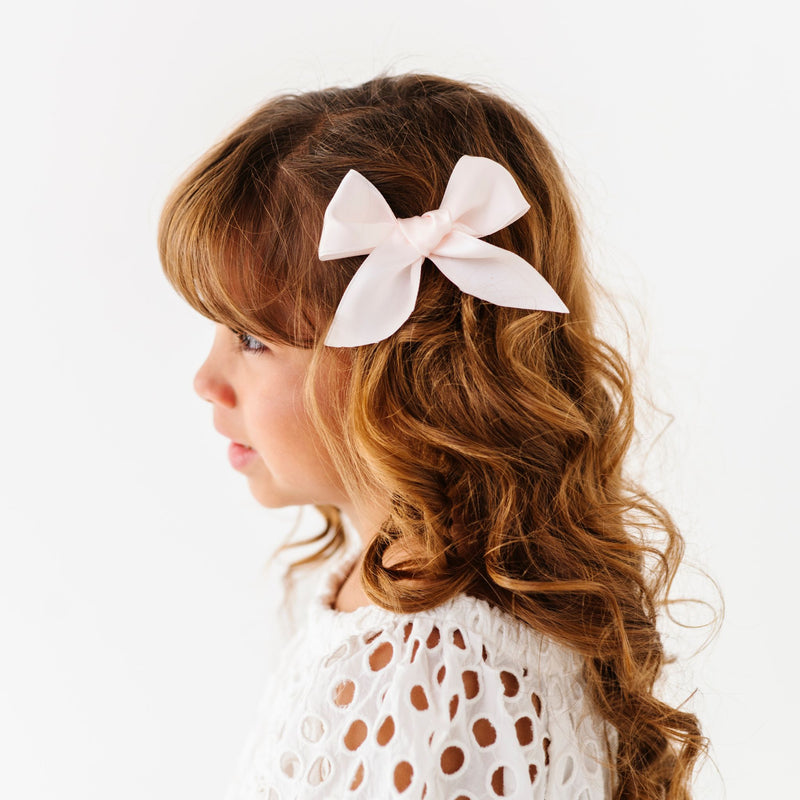 2PK SATIN BABY BLOOM CLIPS: rose petal