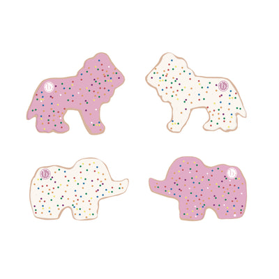 4PK NOVELTY RESIN CLIPS: animal cookies