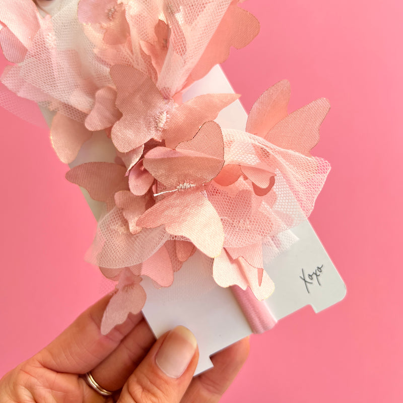 TULLE FAB® SKINNY: mauve/rose quartz butterfly