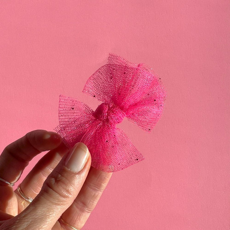 2PK TULLE BABY FAB® CLIPS: glo glitter