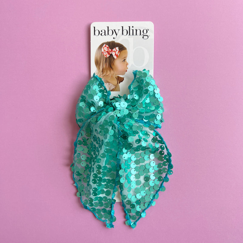POINTED BIG BELLE CLIP: teal scales
