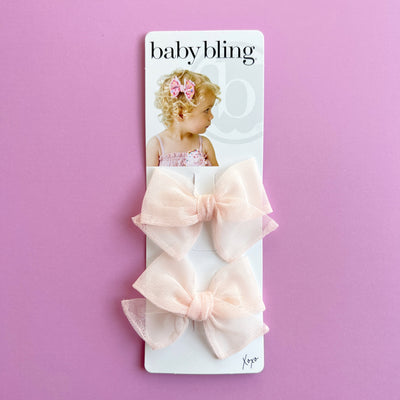 2PK TULLE BABY BLOOM CLIPS: ballet pink