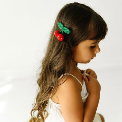 2PK NOVELTY CLIPS: crochet cherries