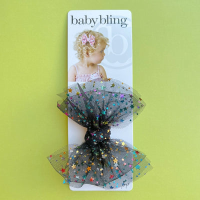 TULLE FAB CLIP: black multi star