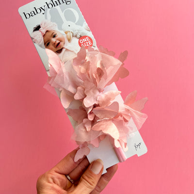 TULLE FAB® SKINNY: mauve/rose quartz butterfly