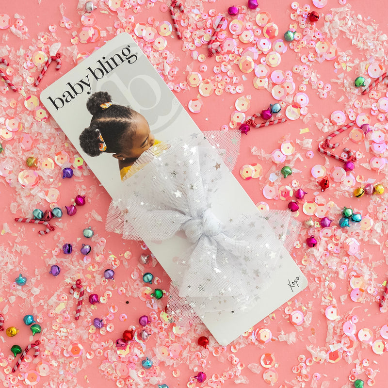 TULLE FAB® CLIP: white silver star
