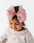 CLASSIC BOW: antique pink chiffon