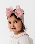 CLASSIC BOW: antique pink chiffon