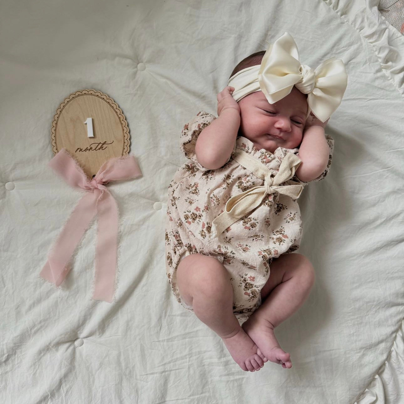 AM1406 Baby ribbon tops Ivory アイボリー ANDMARY】Baby ribbon tops