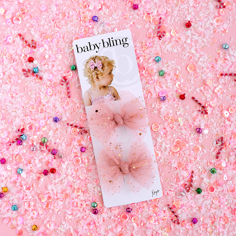 2PK TULLE BABY FAB® CLIPS: glitter mauve