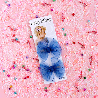 2PK TULLE BABY FAB® CLIPS: glitter royal