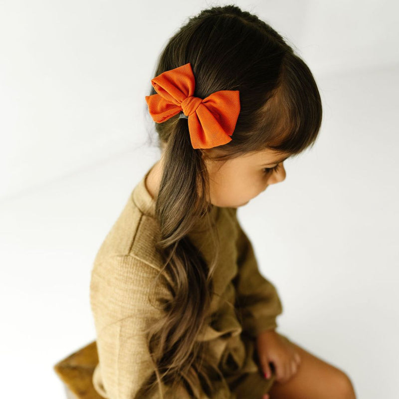 2PK TULLE BABY BLOOM CLIPS: clay