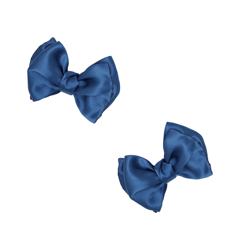 2PK SATIN BABY FAB CLIPS: antique blue