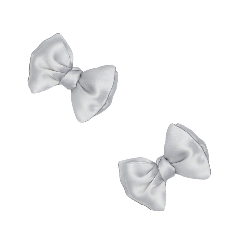 2PK SATIN BABY FAB CLIPS: silver