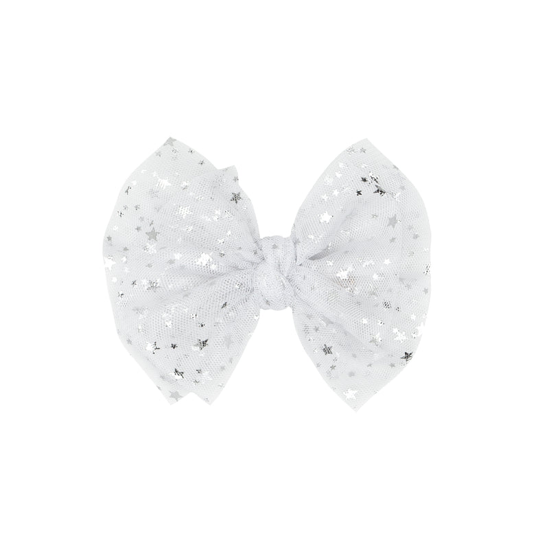 TULLE FAB® CLIP: white silver star