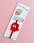 MINI NOVELTY SKINNY: red chiffon rosebud