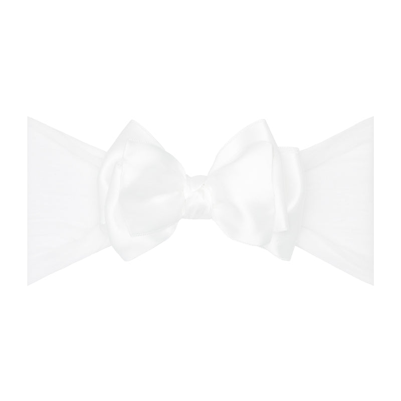 SATIN SMALL CLASSIC BOW: white