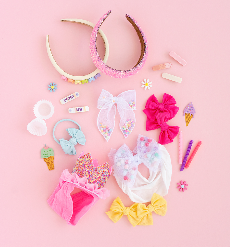 NOVELTY HARD HEADBAND: bubblegum glitter