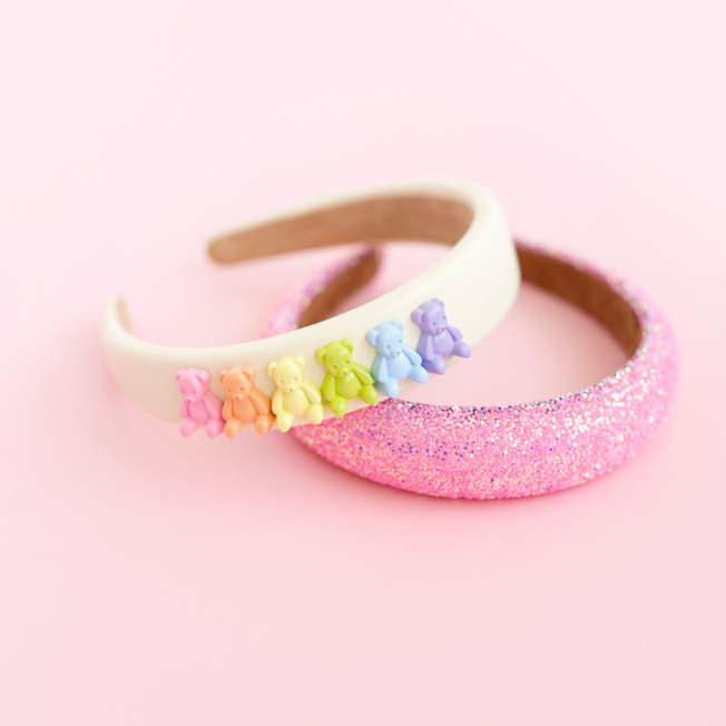 NOVELTY HARD HEADBAND: bubblegum glitter