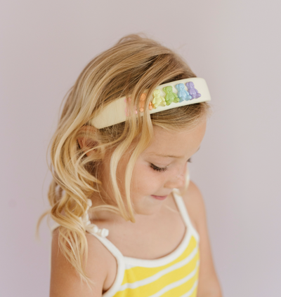 NOVELTY HARD HEADBAND: rainbow bear