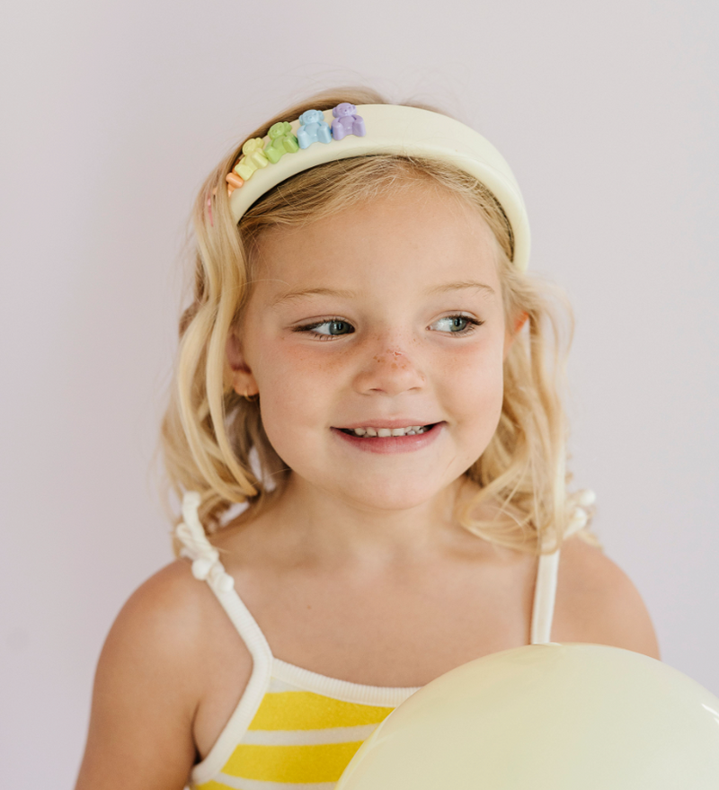 NOVELTY HARD HEADBAND: rainbow bear