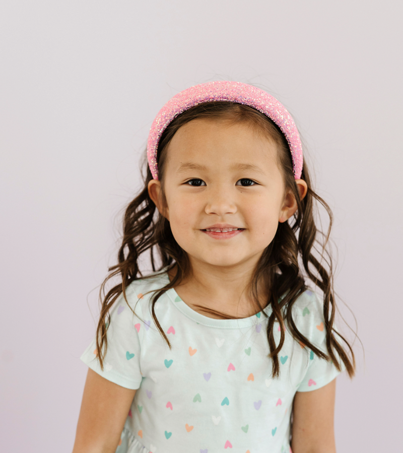 NOVELTY HARD HEADBAND: bubblegum glitter