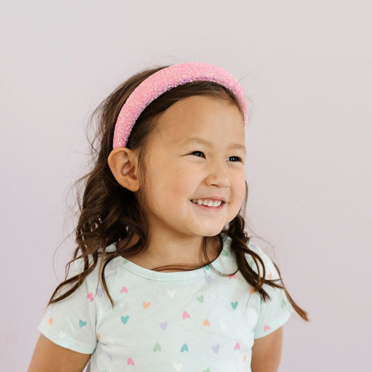NOVELTY HARD HEADBAND: bubblegum glitter