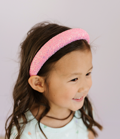 NOVELTY HARD HEADBAND: bubblegum glitter