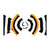 Black White Stripe Orange Pom