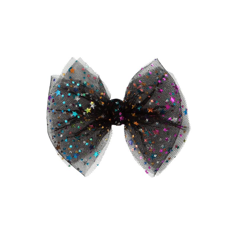 TULLE FAB CLIP: black multi star