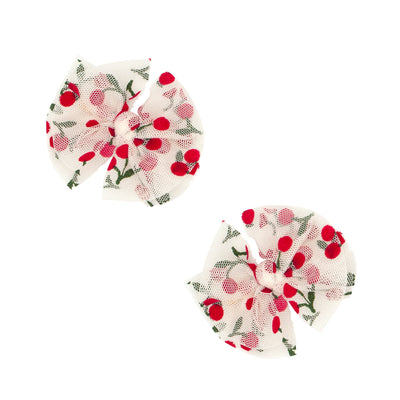2PK TULLE BABY FAB CLIPS: cherries