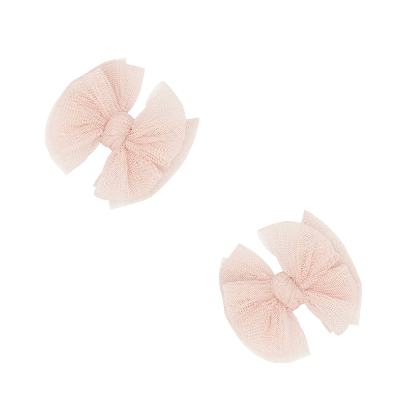 2PK TULLE BABY FAB® CLIPS: pleated rose quartz