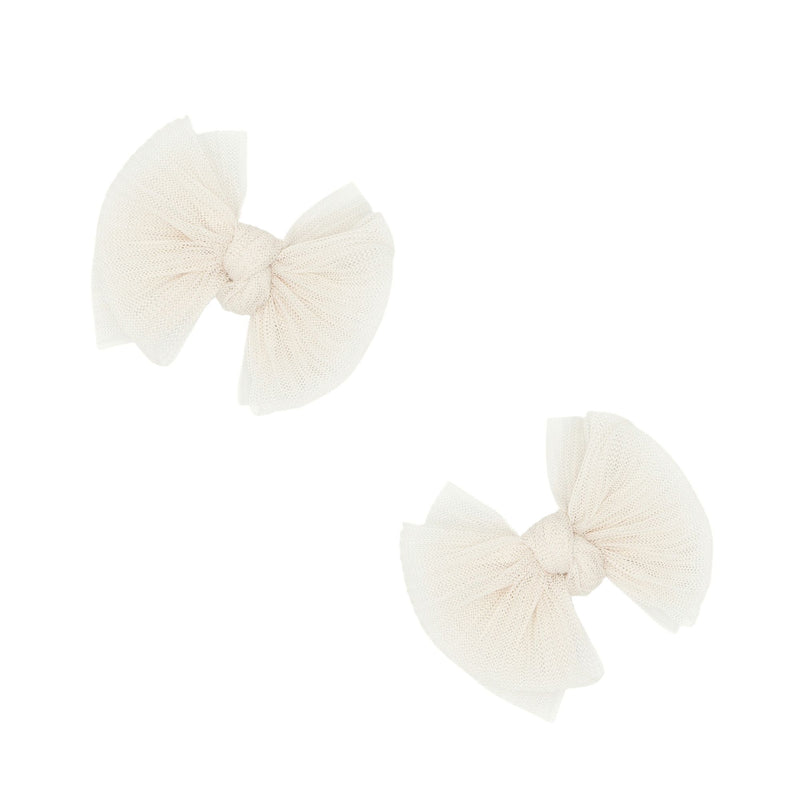 2PK TULLE BABY FAB® CLIPS: pleated oatmeal