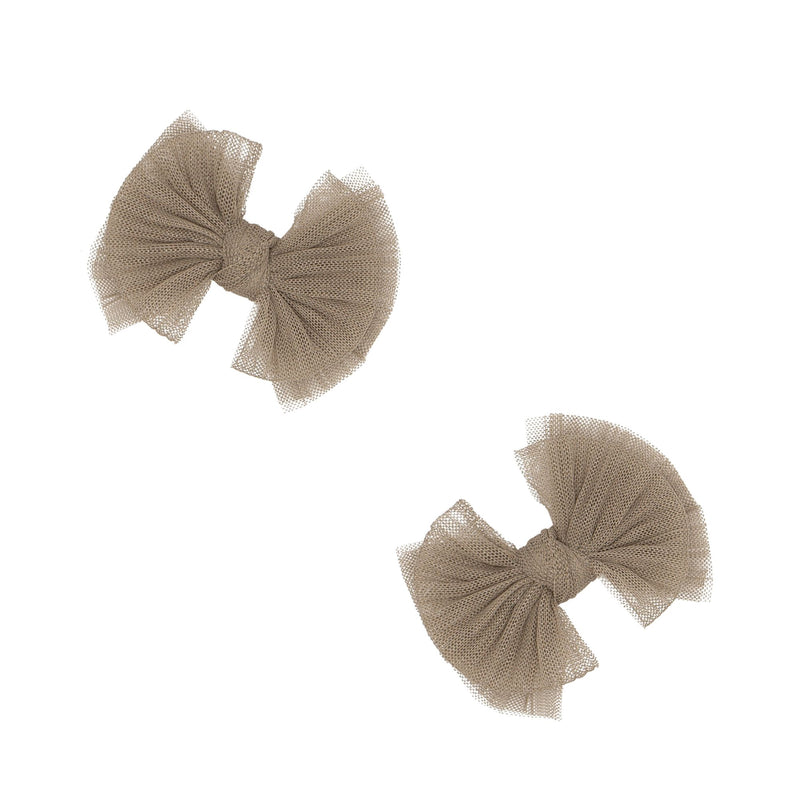 2PK TULLE BABY FAB® CLIPS: pleated latte