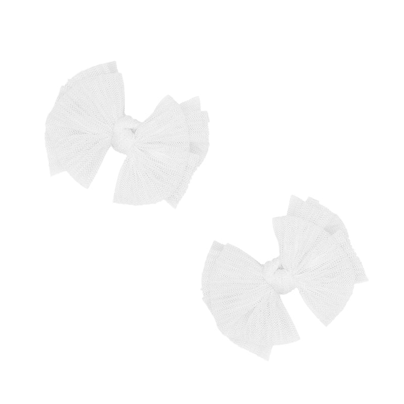 2PK TULLE BABY FAB® CLIPS: pleated white