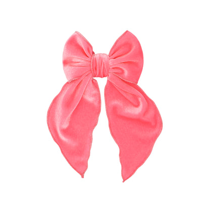 POINTED BIG BELLE CLIP: velvet neon pink-a-boo