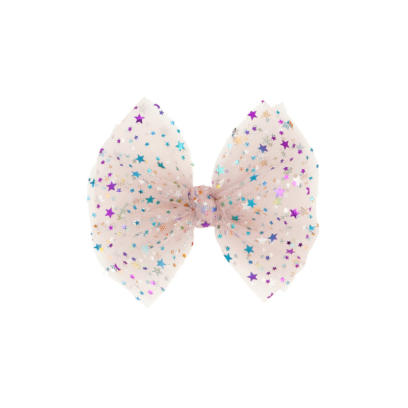 TULLE FAB CLIP: pink multi star