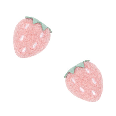 2PK NOVELTY CLIPS: strawberry puffs pink