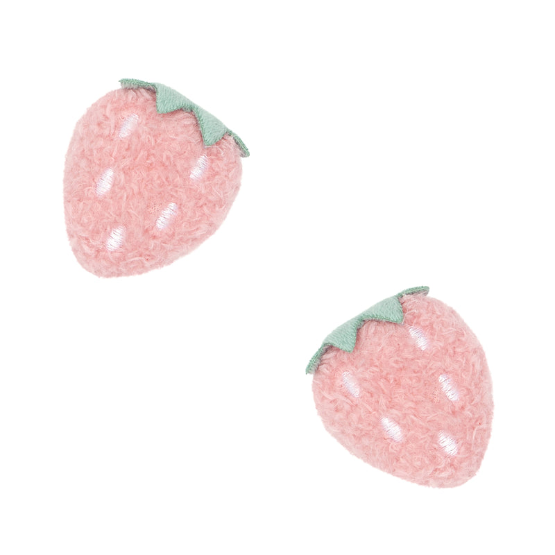 2PK NOVELTY CLIPS: strawberry puffs pink