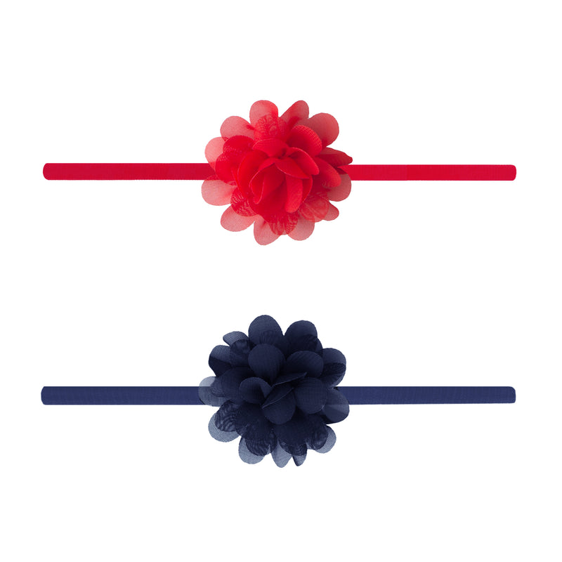 2PK MINI CHIFFON FLOWER SKINNY: red + navy