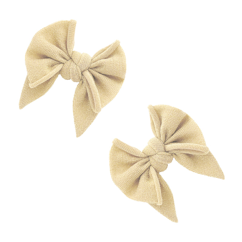 2PK METALLIC BABY DEB CLIPS: light metallic gold