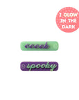 2 Pack Glow in the Dark Acrylic Clips One Size: eeeek!-Baby Bling Bows