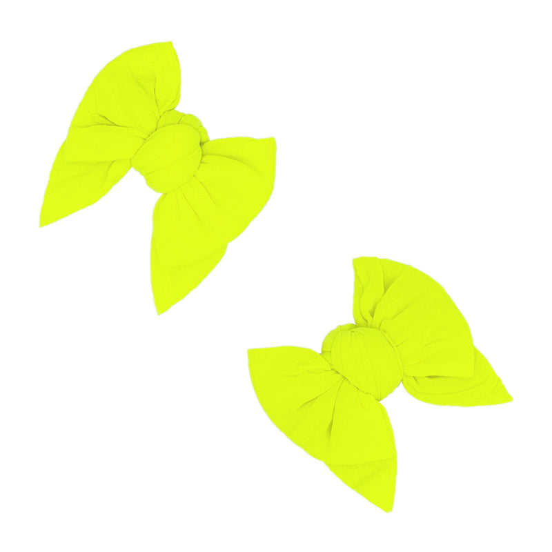 2PK BABY DEB CLIPS: neon safety yellow