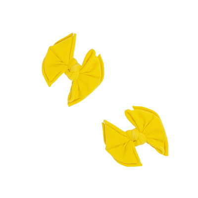 2PK BABY FAB CLIPS: canary-Baby Bling Bows